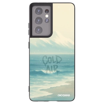 Picasee silikonový černý obal pro Samsung Galaxy S21 Ultra 5G G998B - COLD AIR
