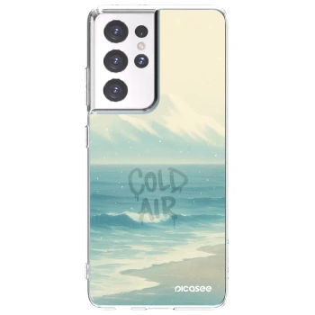 Picasee silikonový průhledný obal pro Samsung Galaxy S21 Ultra 5G G998B - COLD AIR