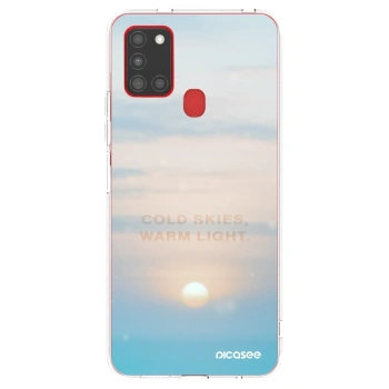 Picasee silikonový průhledný obal pro Samsung Galaxy A21s - COLD SKIES