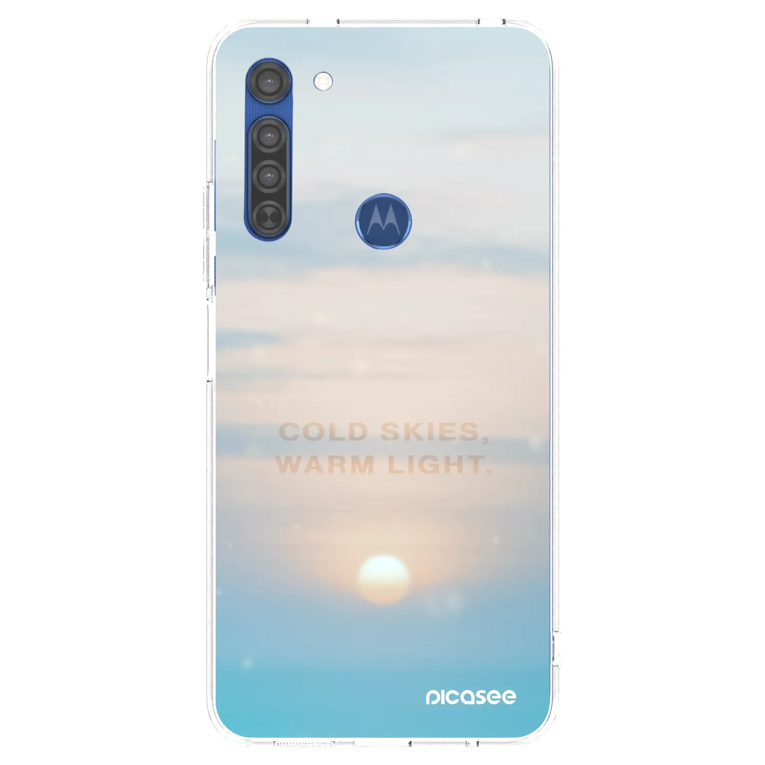 Picasee silikonový průhledný obal pro Motorola Moto G8 - COLD SKIES