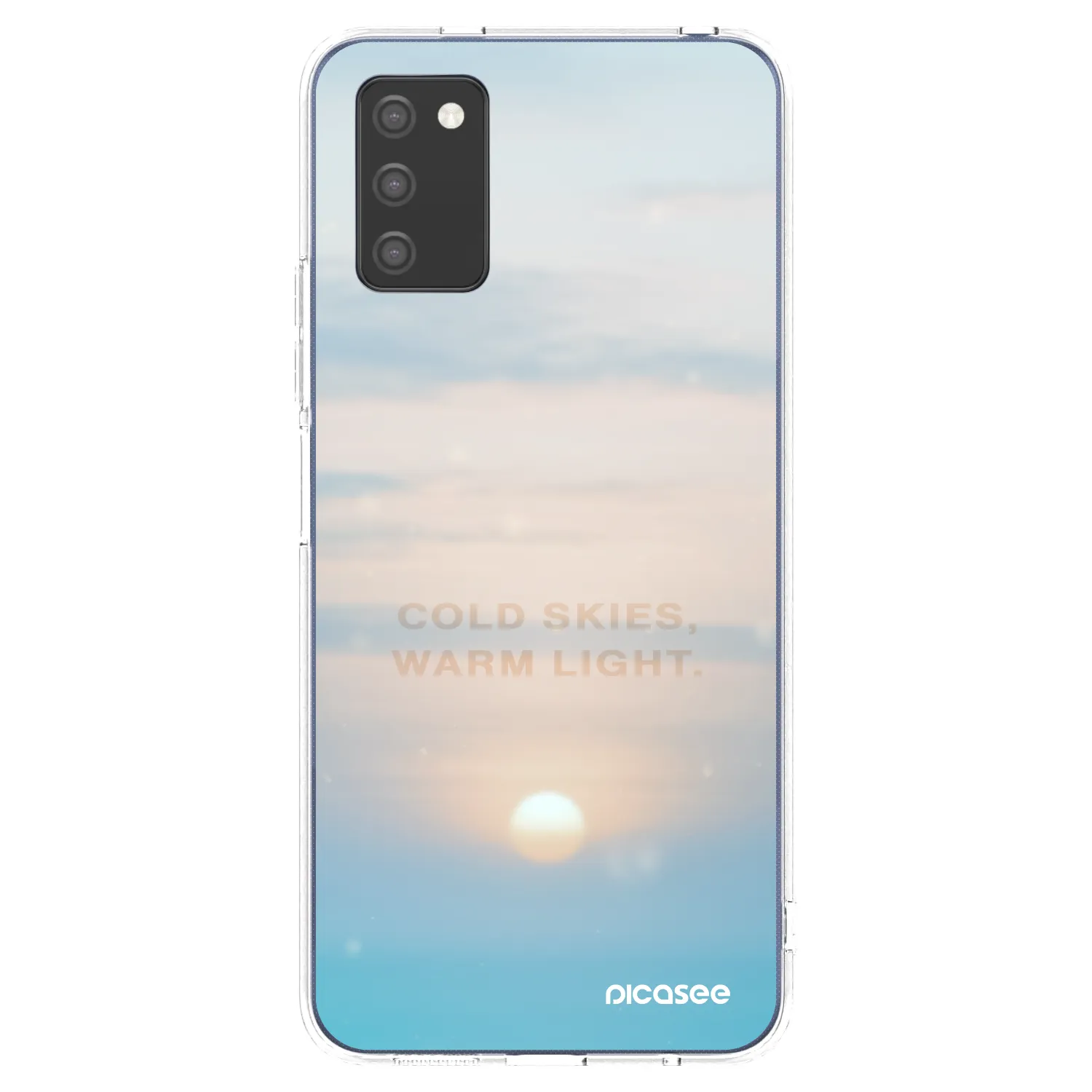 Picasee silikonový průhledný obal pro Samsung Galaxy A03s A037G - COLD SKIES