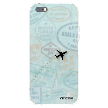 Picasee silikonový průhledný obal pro Apple iPhone 5/5S/SE - FLIGHT PATH