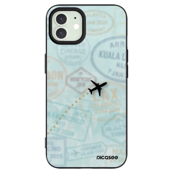 Picasee silikonový černý obal pro Apple iPhone 12 - FLIGHT PATH