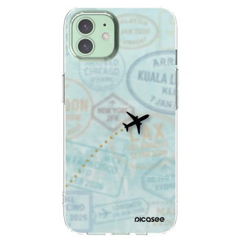 Picasee silikonový průhledný obal pro Apple iPhone 12 - FLIGHT PATH
