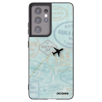 Picasee silikonový černý obal pro Samsung Galaxy S21 Ultra 5G G998B - FLIGHT PATH