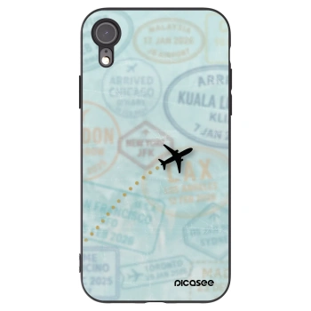 Picasee silikonový černý obal pro Apple iPhone XR - FLIGHT PATH