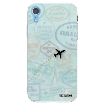 Picasee silikonový průhledný obal pro Apple iPhone XR - FLIGHT PATH