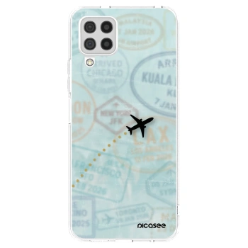 Picasee silikonový průhledný obal pro Samsung Galaxy A22 A225F 4G - FLIGHT PATH