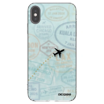 Picasee silikonový průhledný obal pro Apple iPhone XS Max - FLIGHT PATH