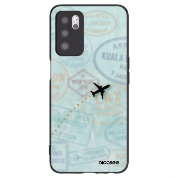 Picasee silikonový černý obal pro OPPO A16s - FLIGHT PATH