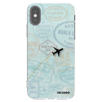 Picasee silikonový průhledný obal pro Apple iPhone X/XS - FLIGHT PATH
