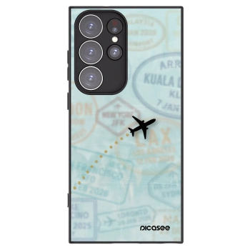 Picasee silikonový černý obal pro Samsung Galaxy S23 Ultra 5G - FLIGHT PATH