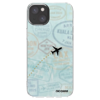Picasee silikonový průhledný obal pro Apple iPhone 15 Plus - FLIGHT PATH