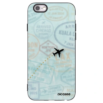 Picasee silikonový černý obal pro Apple iPhone 6/6S - FLIGHT PATH