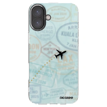 Picasee silikonový průhledný obal pro Apple iPhone 16 Plus - FLIGHT PATH