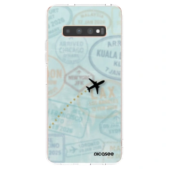 Picasee silikonový průhledný obal pro Samsung Galaxy S10 Plus G975 - FLIGHT PATH