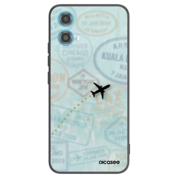 Picasee silikonový černý obal pro Motorola Moto G34 5G - FLIGHT PATH