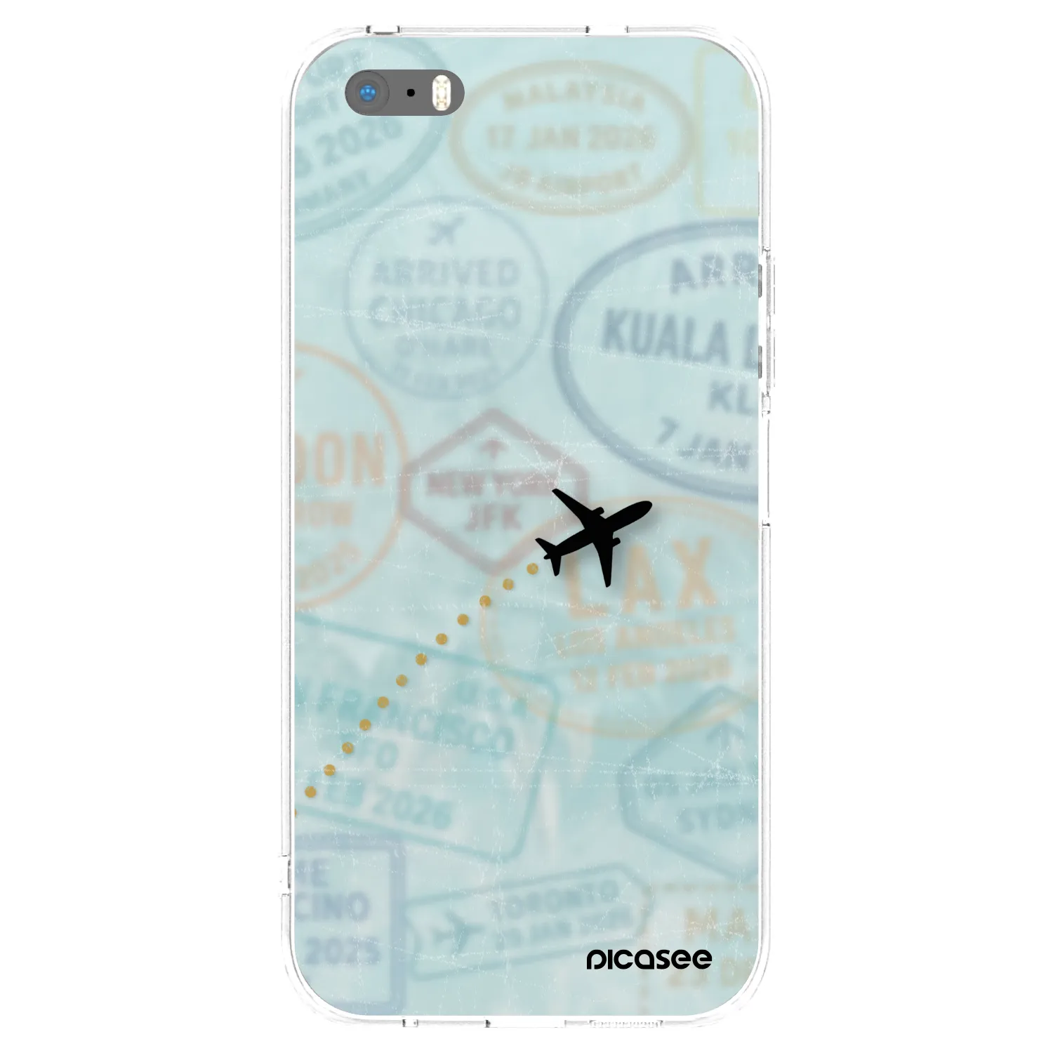 Picasee silikonový průhledný obal pro Apple iPhone 5/5S/SE - FLIGHT PATH