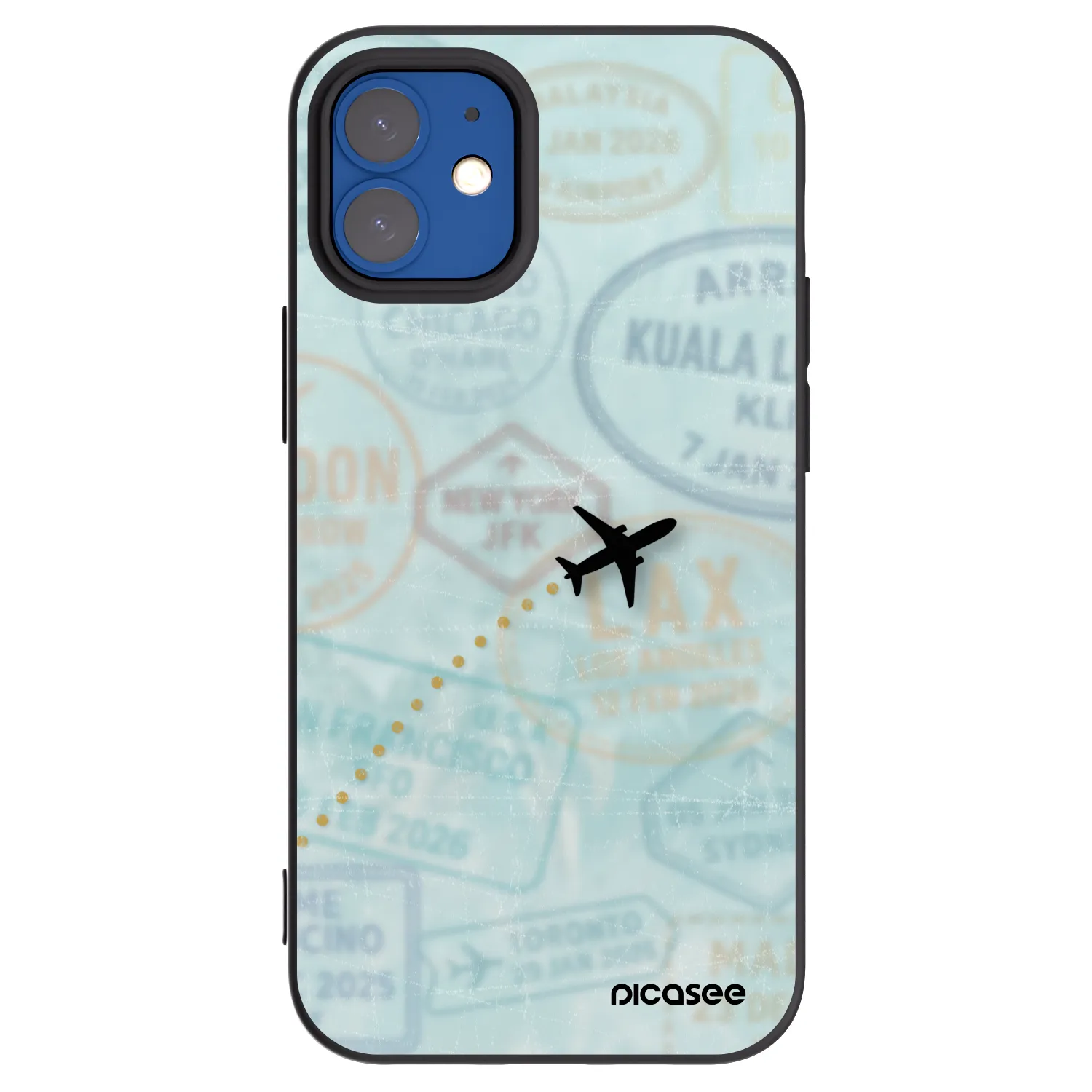 Picasee silikonový černý obal pro Apple iPhone 12 mini - FLIGHT PATH