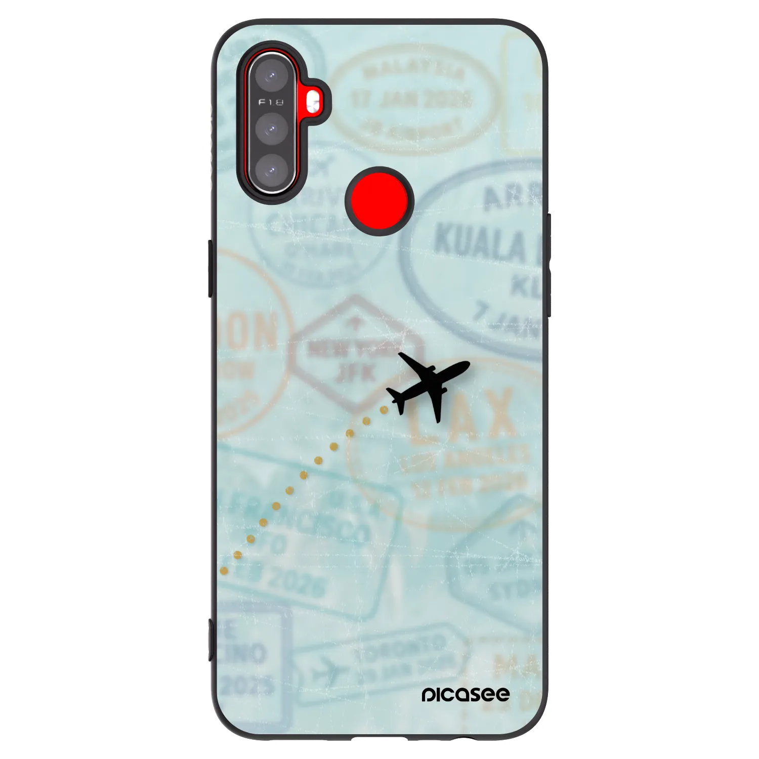 Picasee silikonový černý obal pro Realme C3 - FLIGHT PATH
