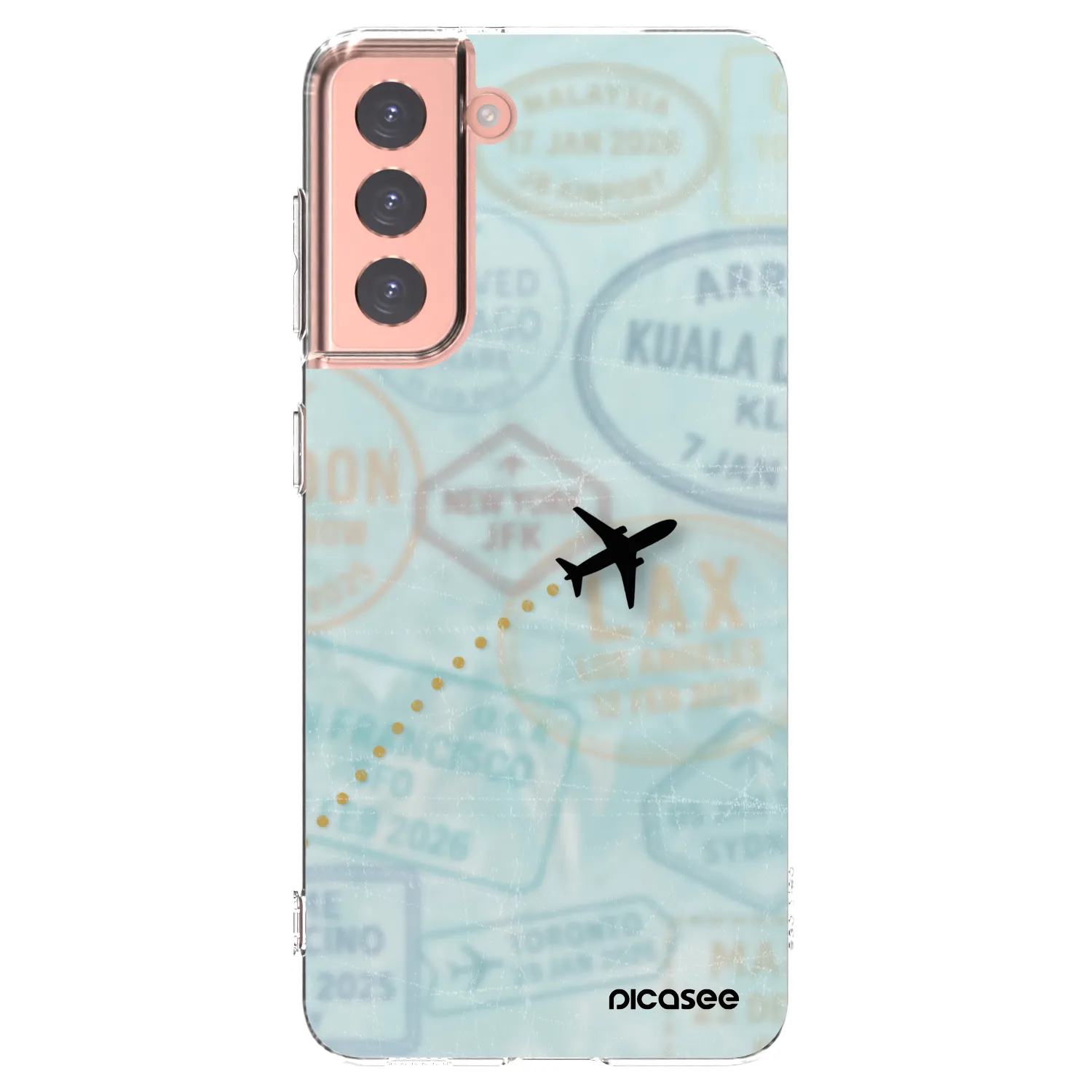 Picasee silikonový průhledný obal pro Samsung Galaxy S21 5G G991B - FLIGHT PATH