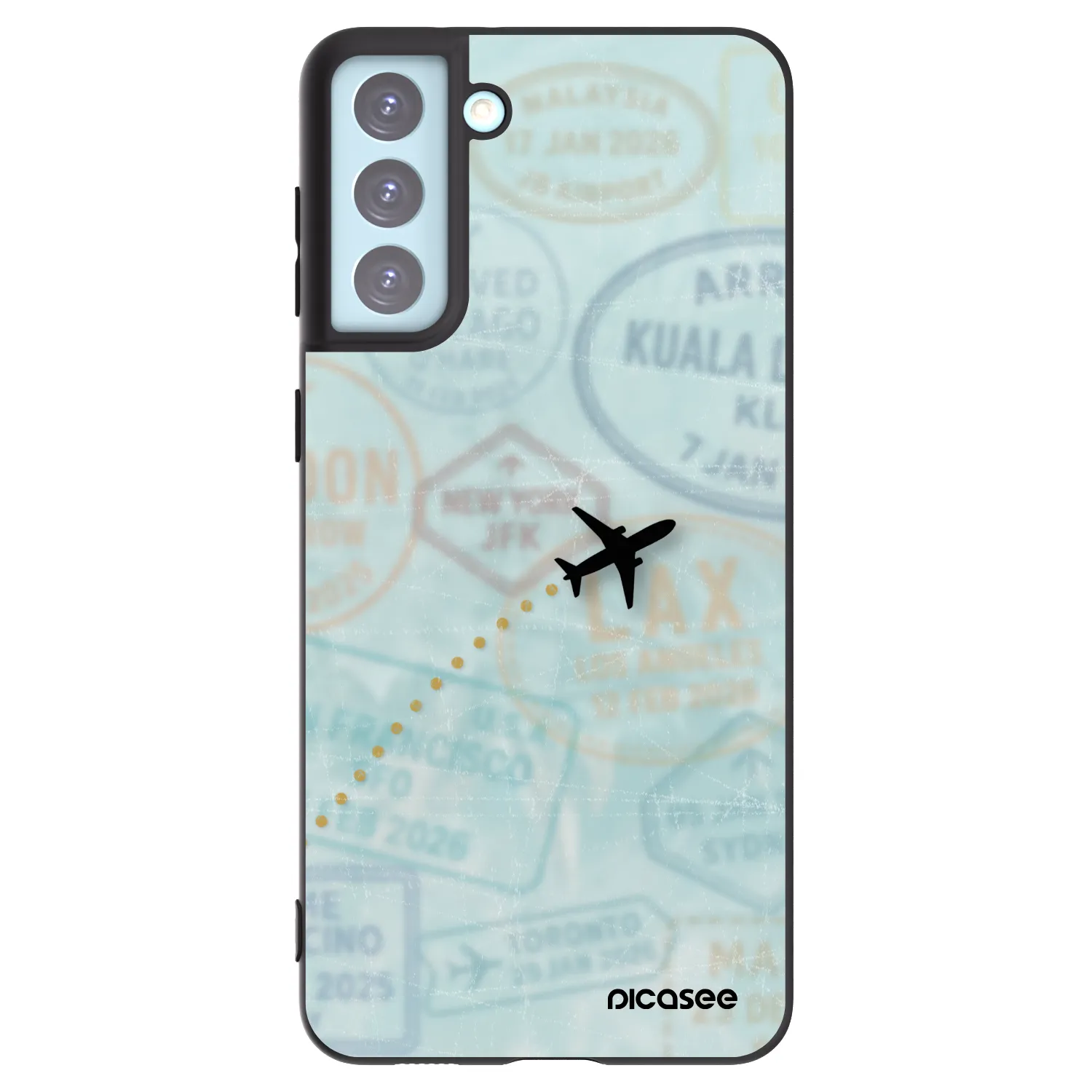 Picasee silikonový černý obal pro Samsung Galaxy S21+ 5G G996F - FLIGHT PATH