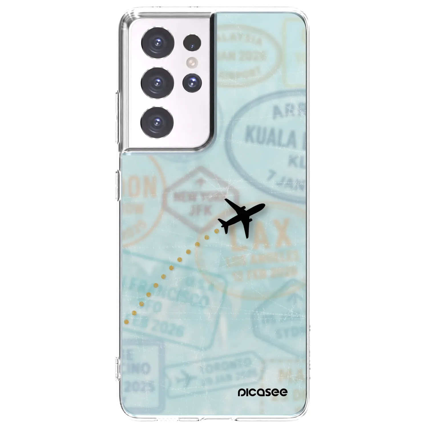 Picasee silikonový průhledný obal pro Samsung Galaxy S21 Ultra 5G G998B - FLIGHT PATH