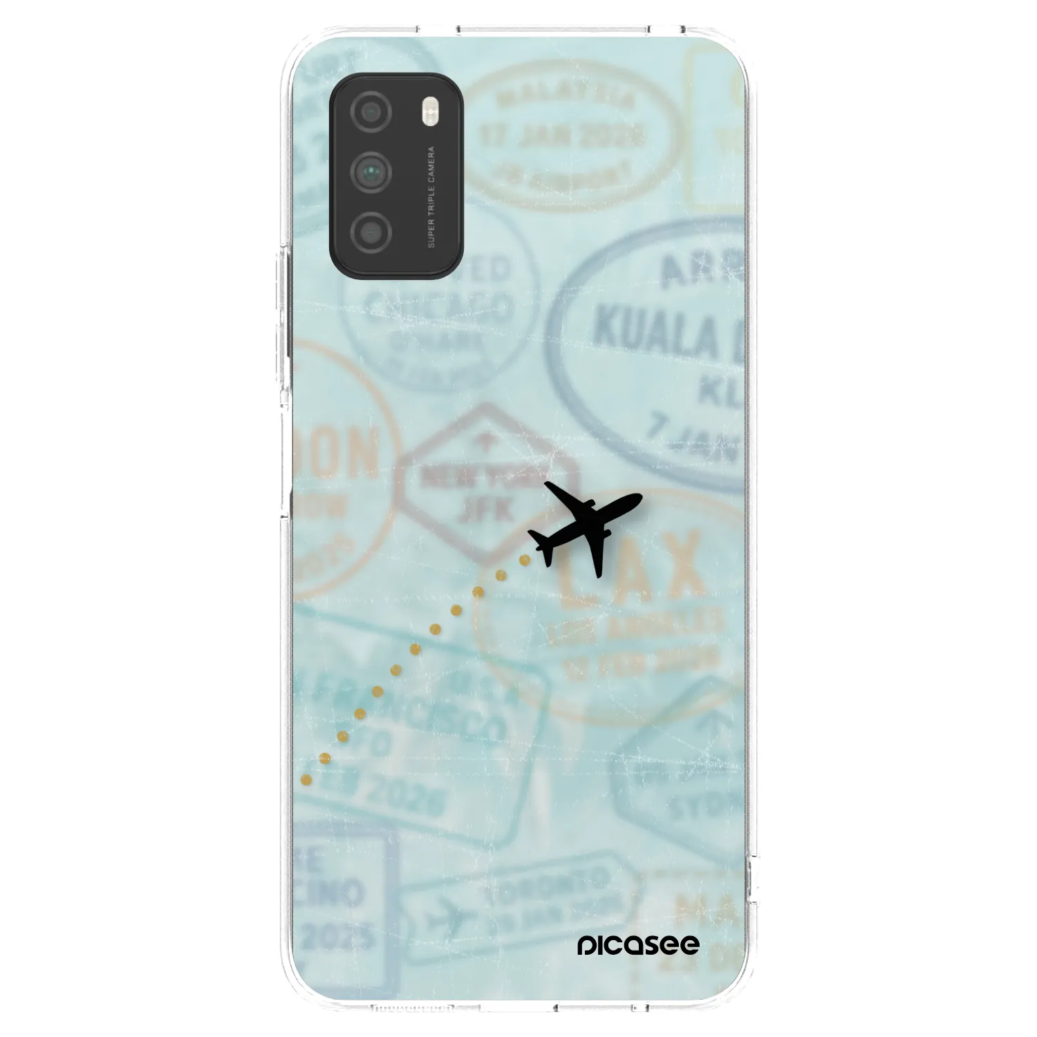 Picasee silikonový průhledný obal pro Xiaomi Poco M3 - FLIGHT PATH