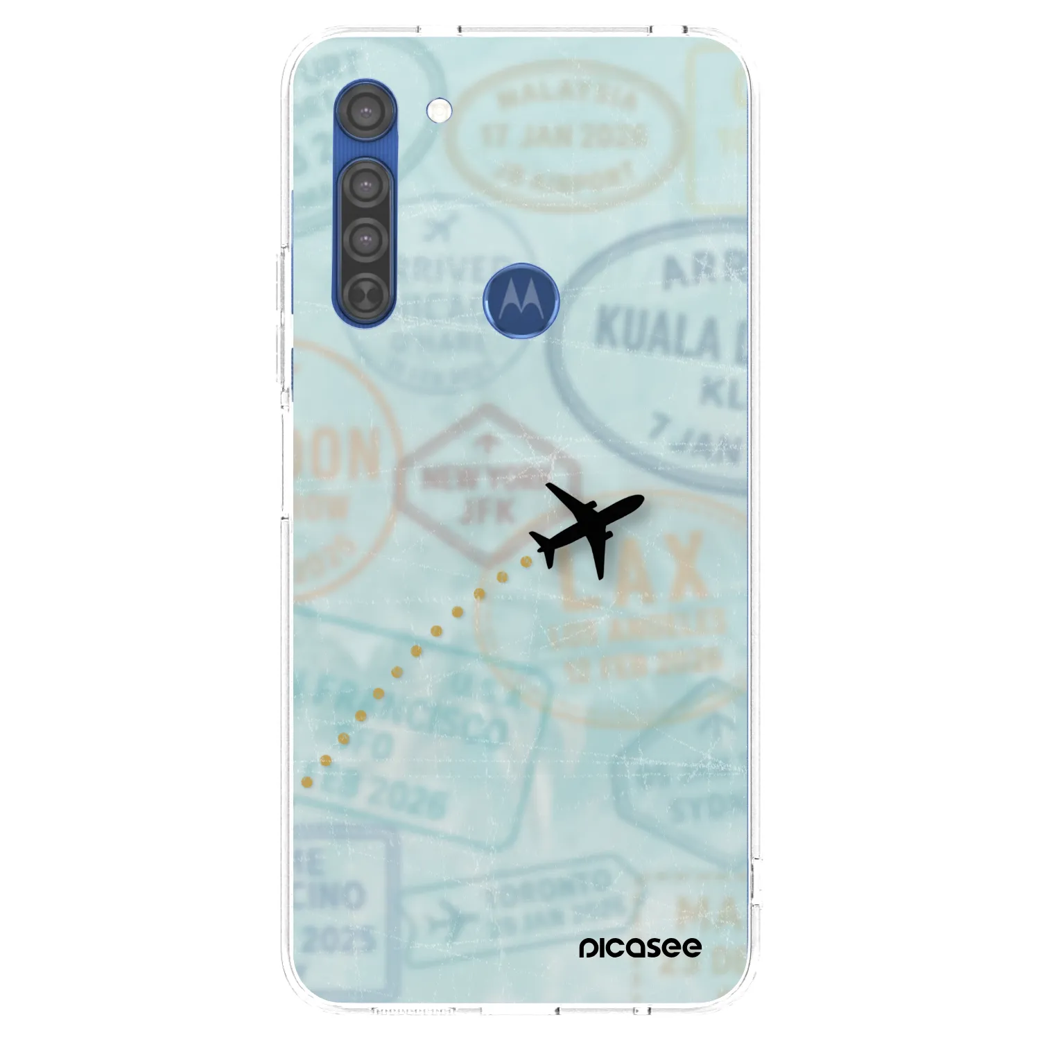 Picasee silikonový průhledný obal pro Motorola Moto G8 - FLIGHT PATH
