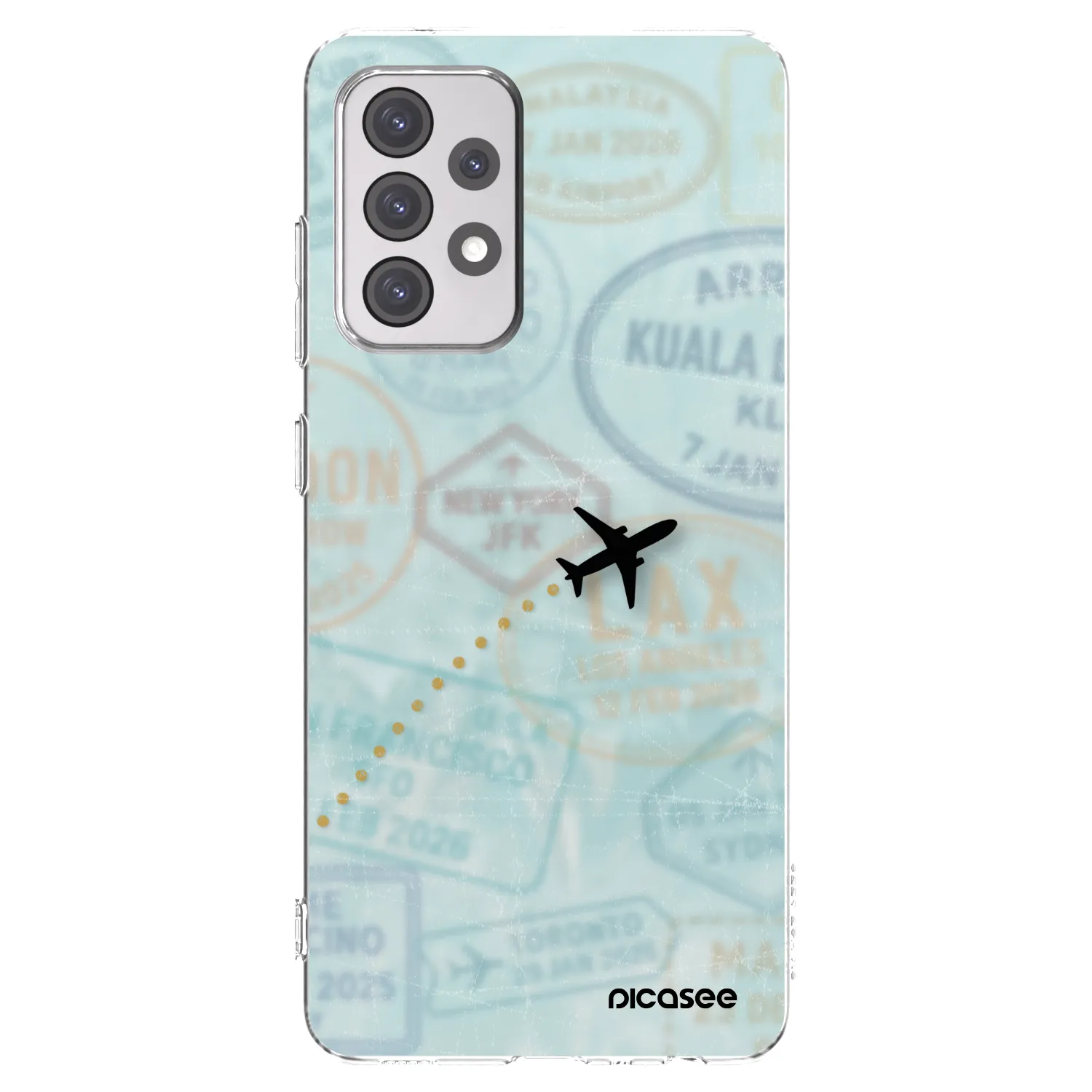 Picasee silikonový průhledný obal pro Samsung Galaxy A52 5G A525F - FLIGHT PATH