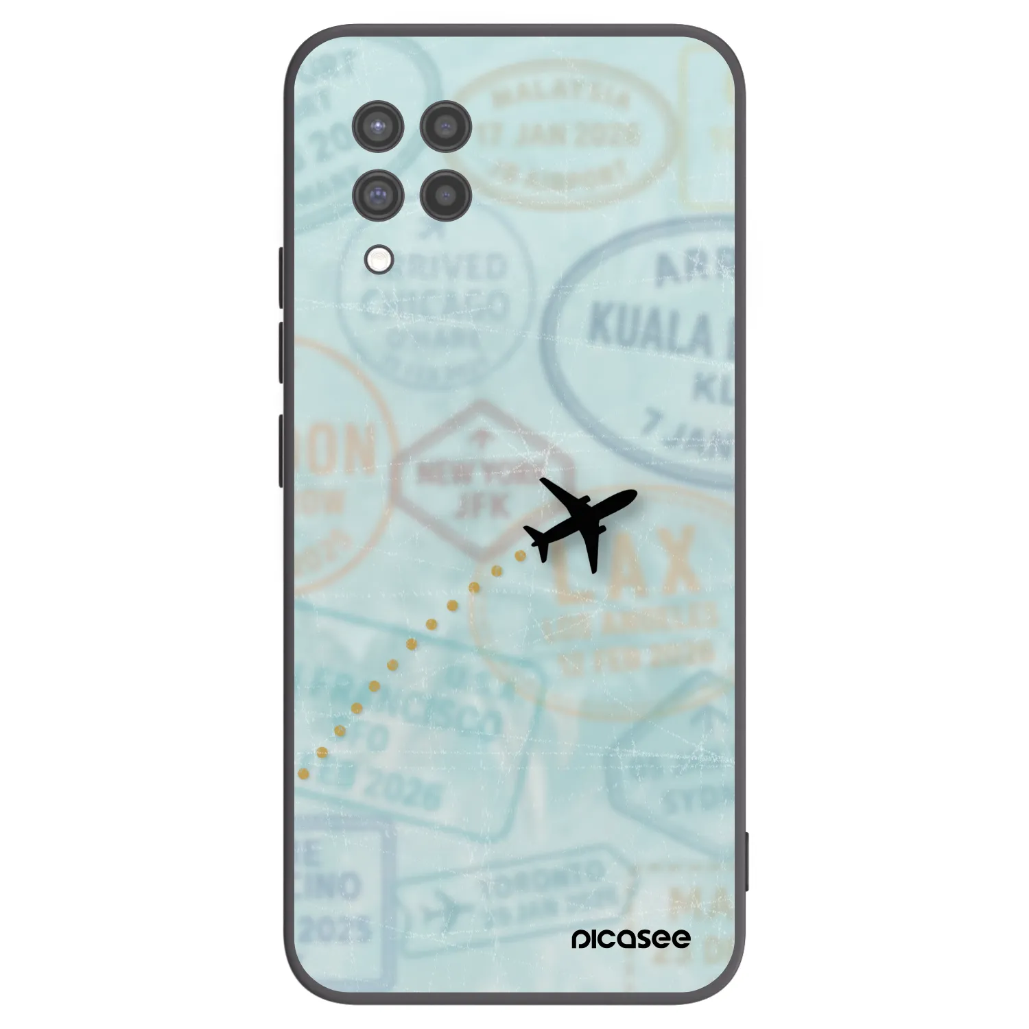 Picasee silikonový černý obal pro Samsung Galaxy A42 A426B - FLIGHT PATH