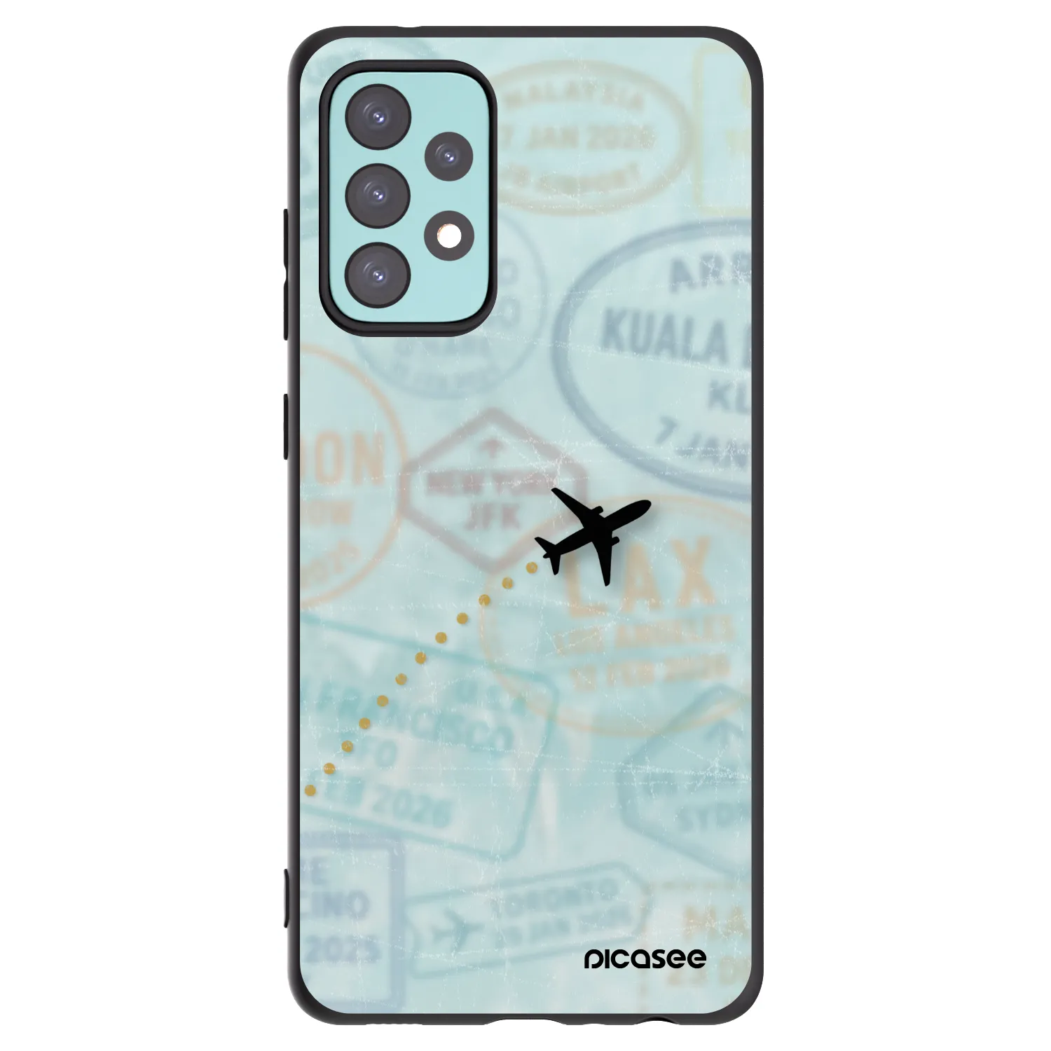 Picasee silikonový černý obal pro Samsung Galaxy A72 A725F - FLIGHT PATH