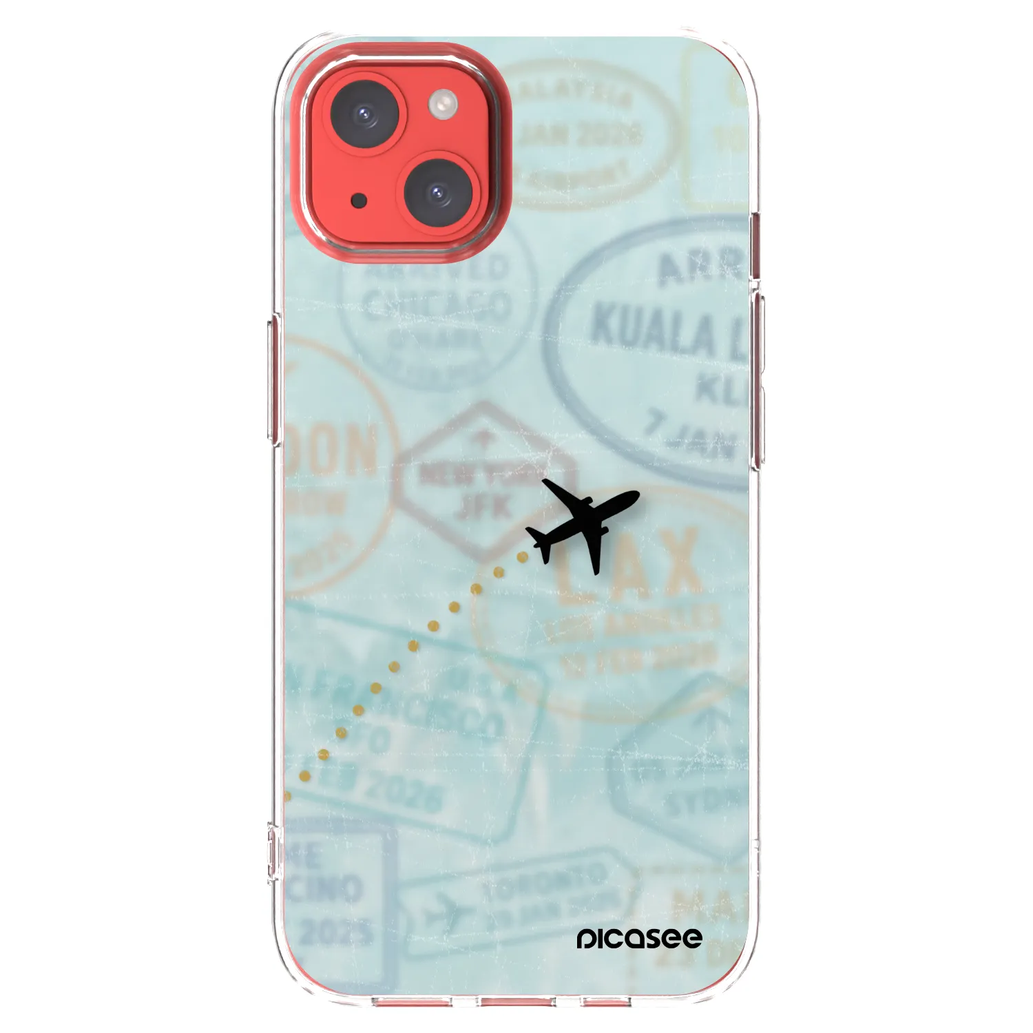 Picasee silikonový průhledný obal pro Apple iPhone 13 - FLIGHT PATH