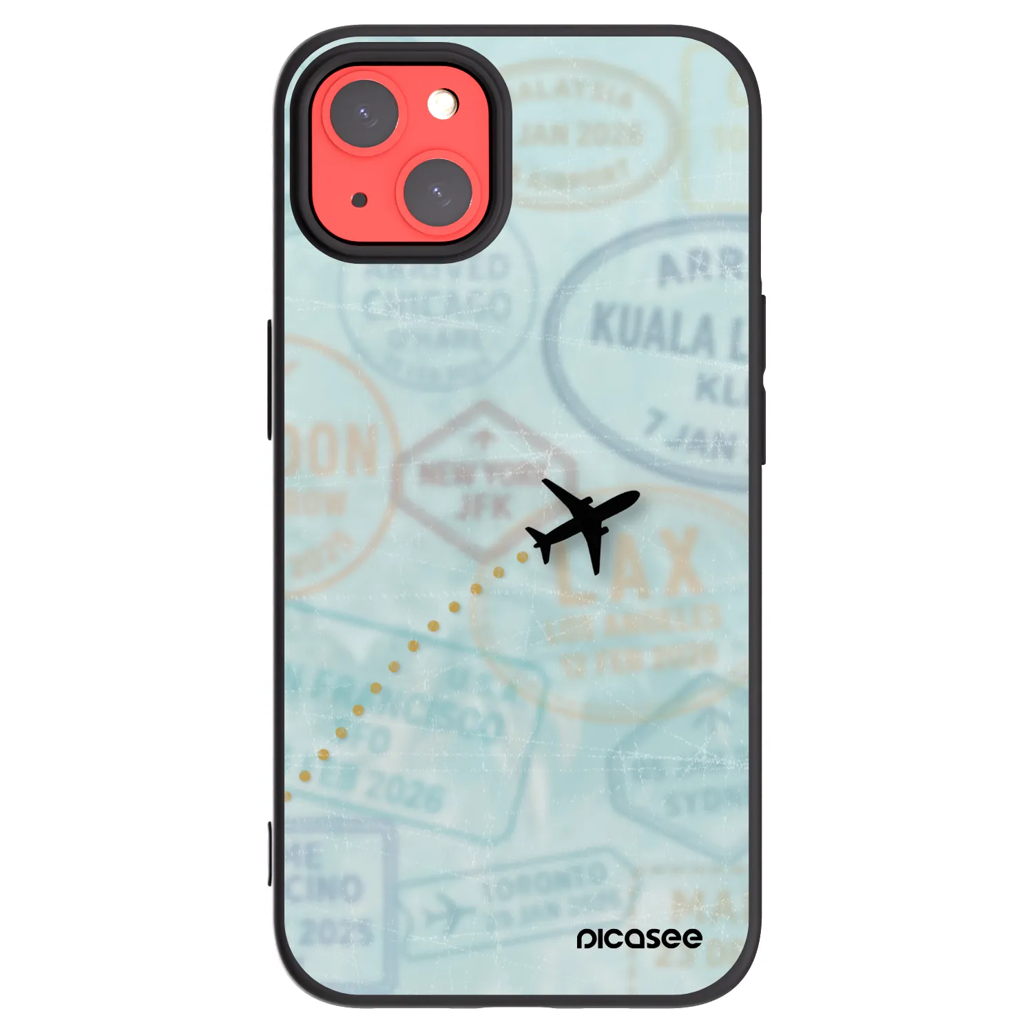 Picasee silikonový černý obal pro Apple iPhone 13 - FLIGHT PATH