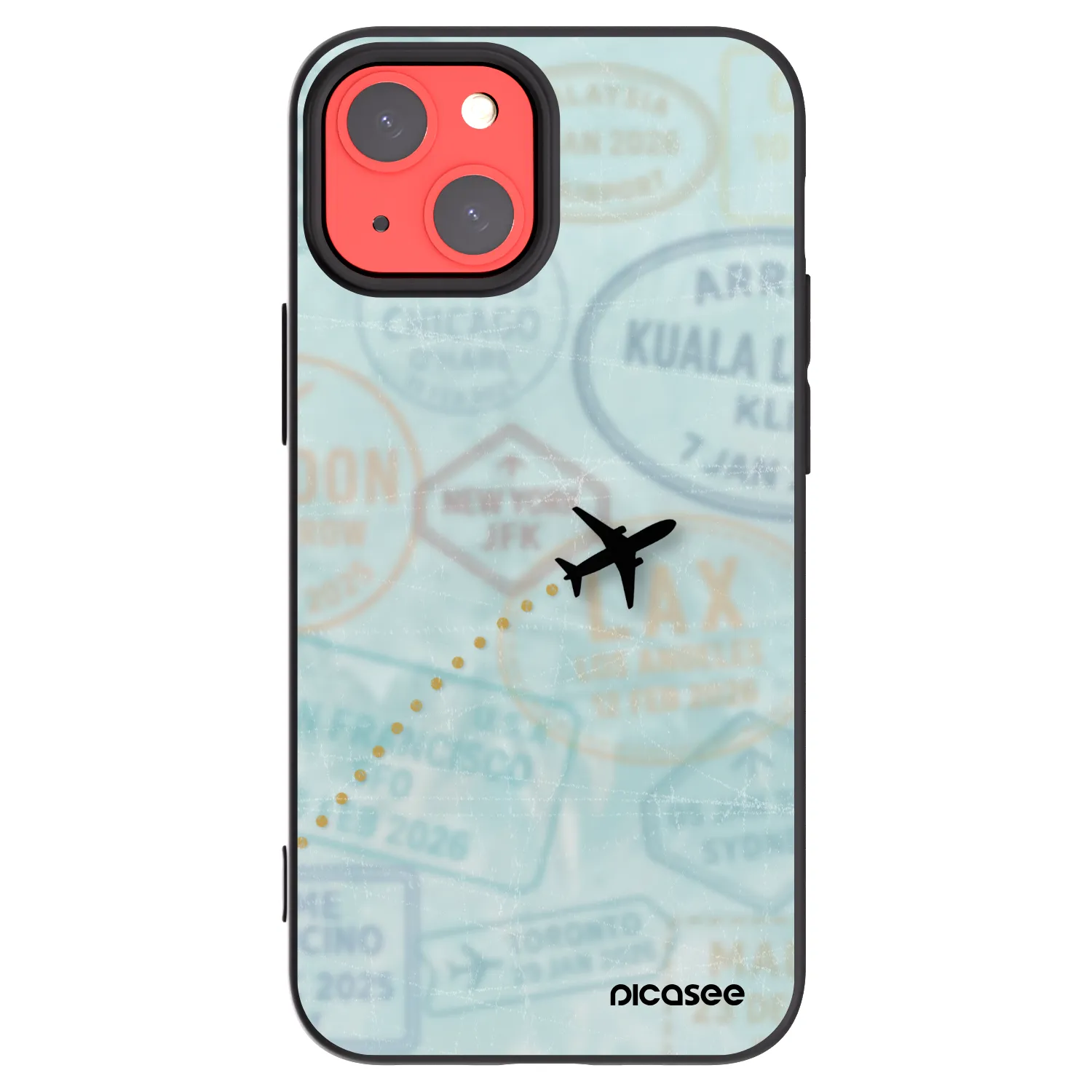 Picasee silikonový černý obal pro Apple iPhone 13 mini - FLIGHT PATH