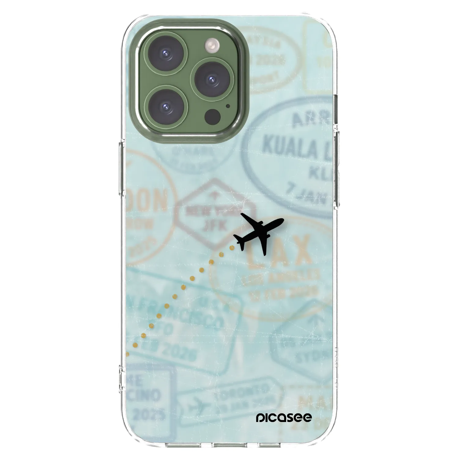 Picasee silikonový průhledný obal pro Apple iPhone 13 Pro - FLIGHT PATH