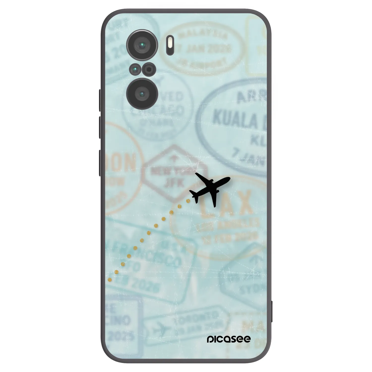 Picasee silikonový černý obal pro Xiaomi Poco F3 - FLIGHT PATH