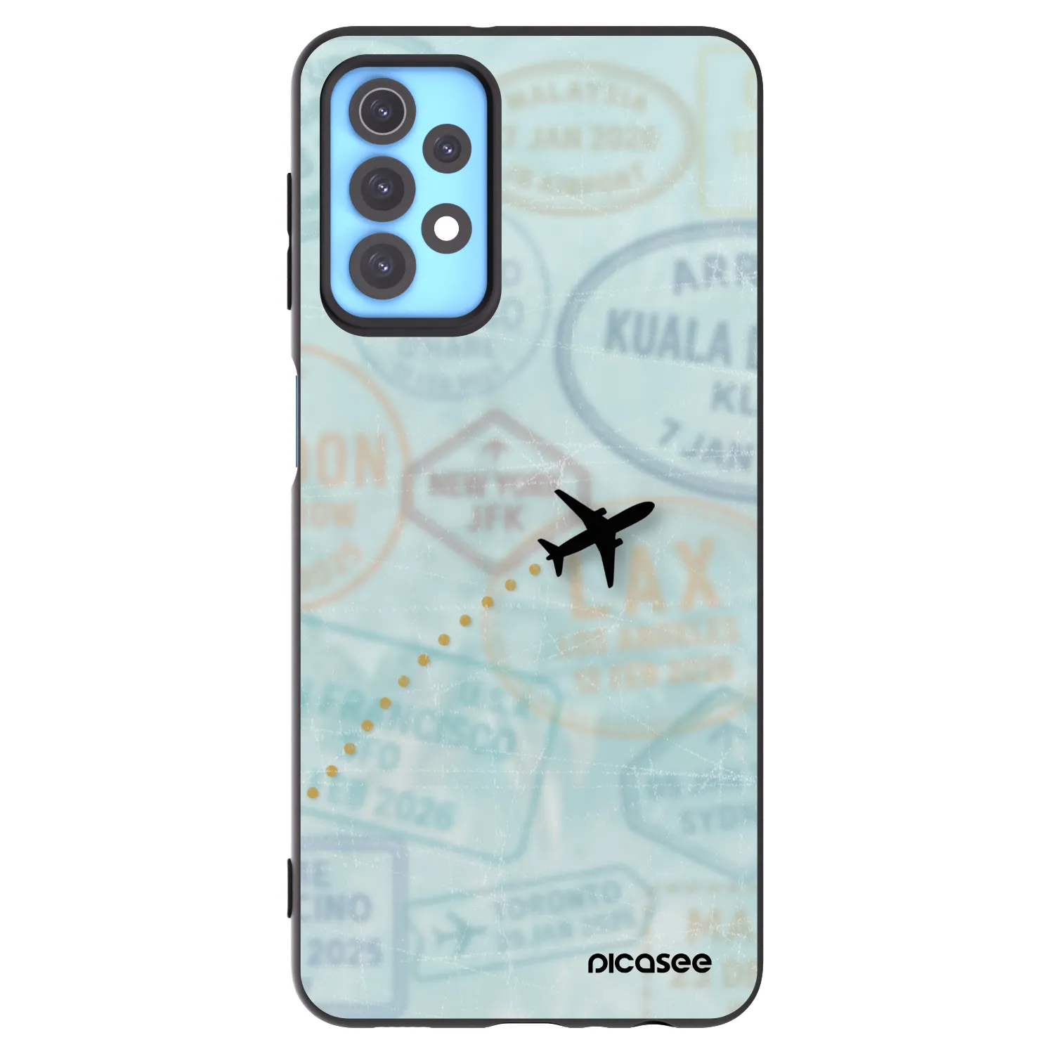 Picasee silikonový černý obal pro Samsung Galaxy A32 4G SM-A325F - FLIGHT PATH