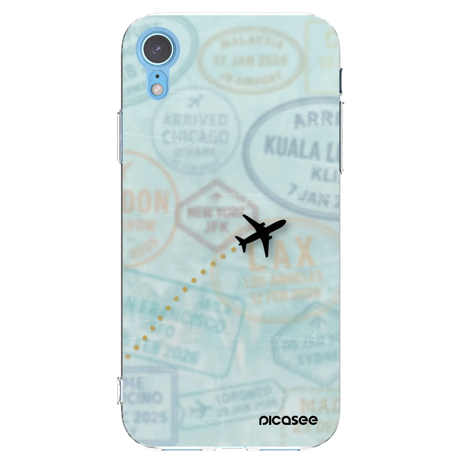 Picasee silikonový průhledný obal pro Apple iPhone XR - FLIGHT PATH