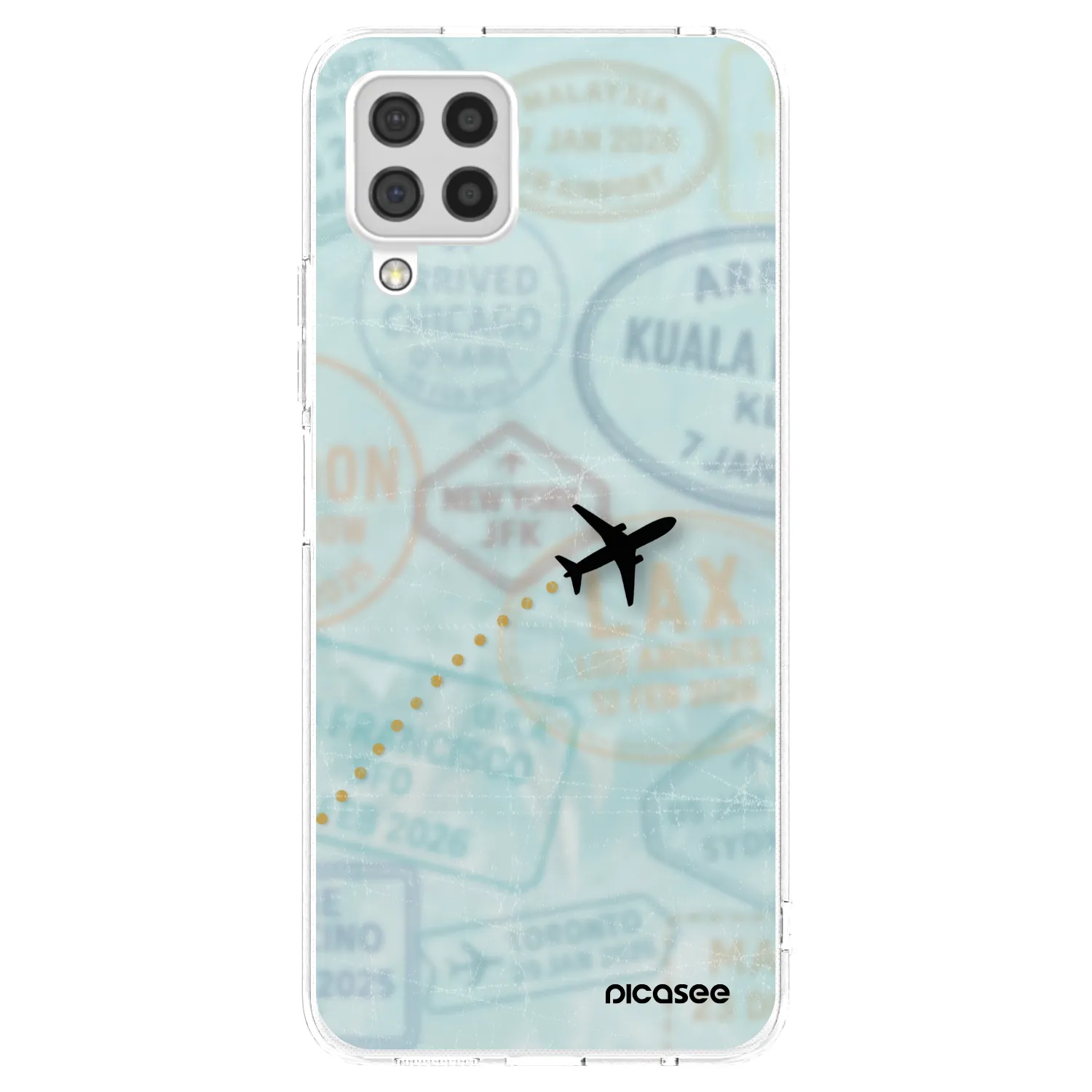 Picasee silikonový průhledný obal pro Samsung Galaxy A22 A225F 4G - FLIGHT PATH