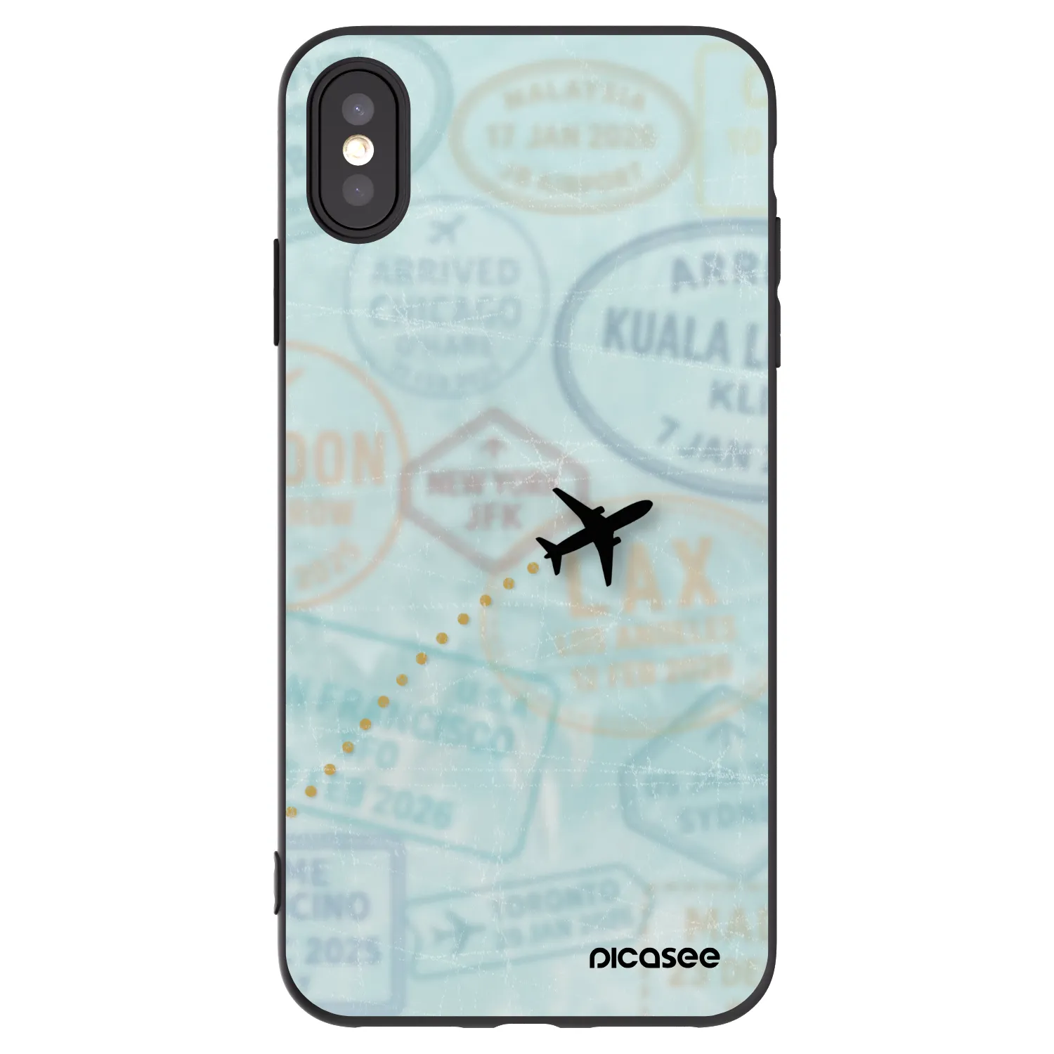 Picasee silikonový černý obal pro Apple iPhone XS Max - FLIGHT PATH
