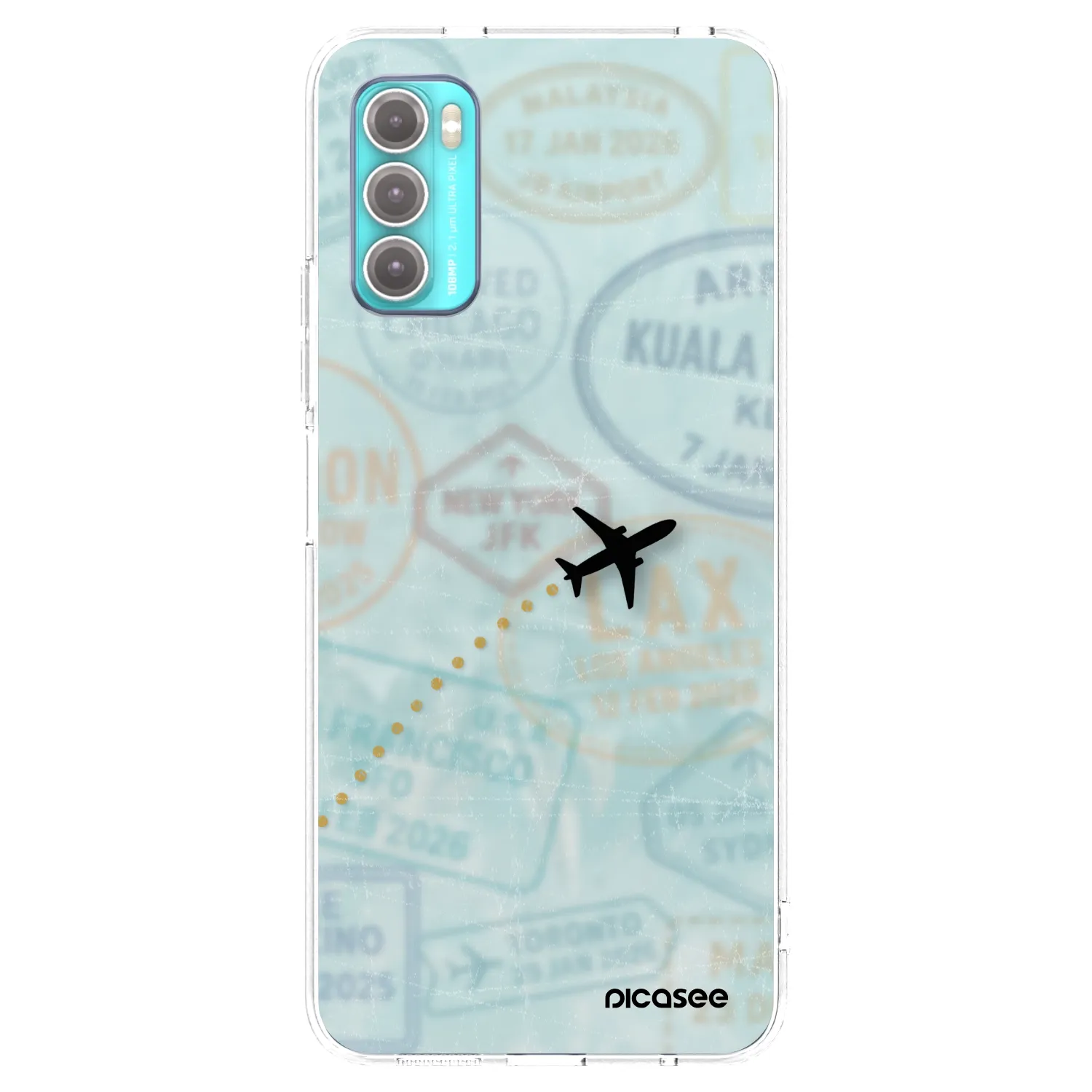 Picasee silikonový průhledný obal pro Motorola Moto G60 - FLIGHT PATH