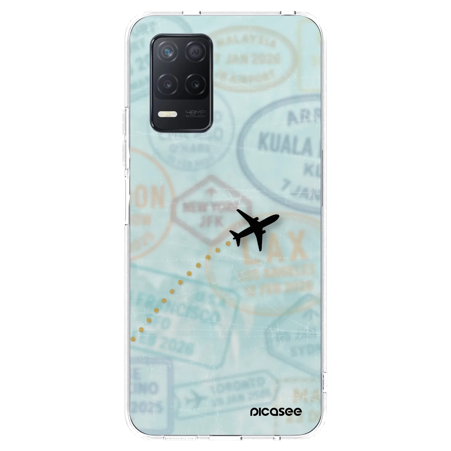 Picasee silikonový průhledný obal pro Realme 8 5G - FLIGHT PATH