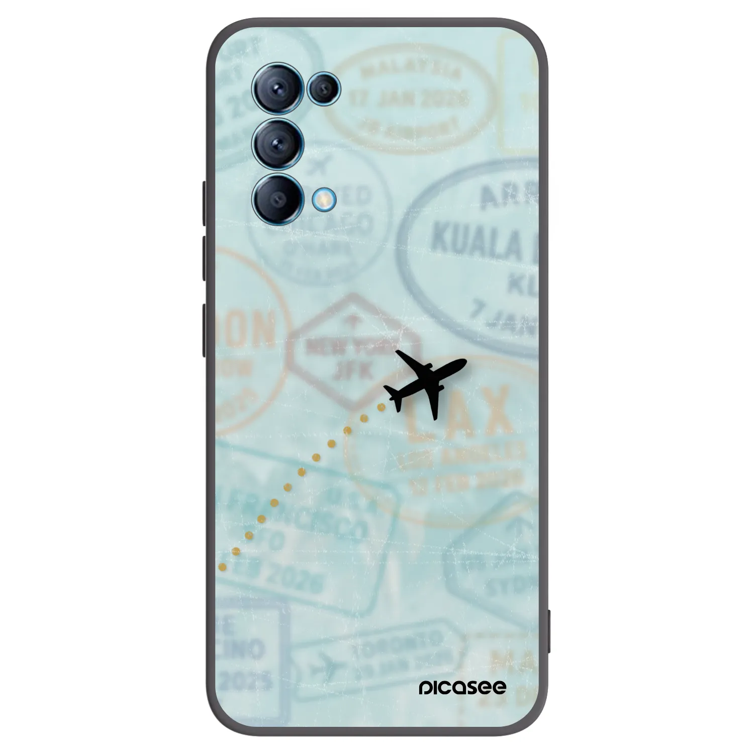 Picasee silikonový černý obal pro OPPO Reno 5 5G - FLIGHT PATH