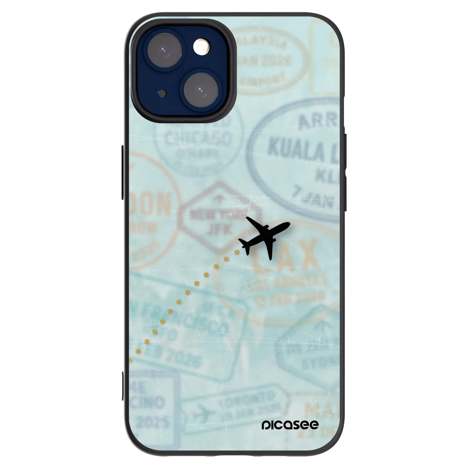 Picasee silikonový černý obal pro Apple iPhone 14 - FLIGHT PATH