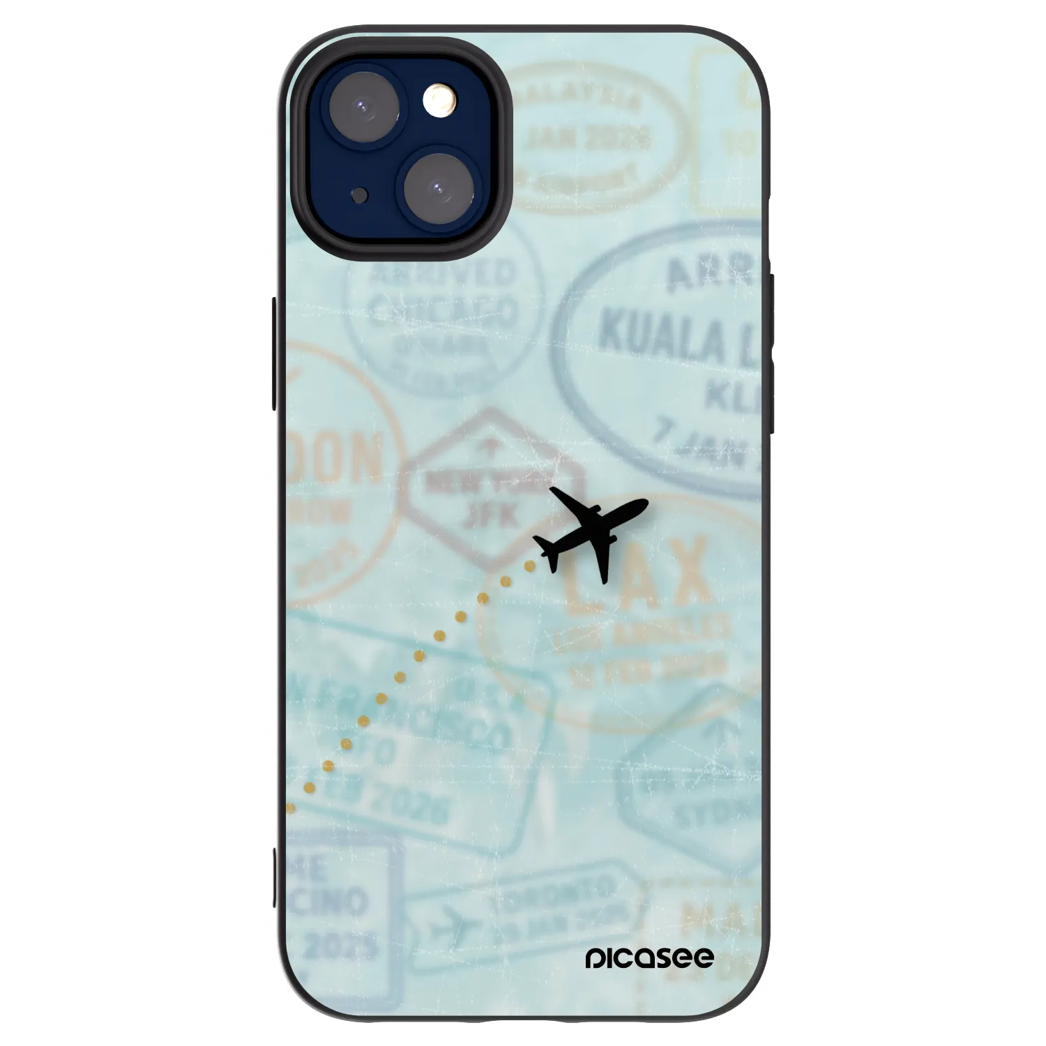 Picasee silikonový černý obal pro Apple iPhone 14 Plus - FLIGHT PATH