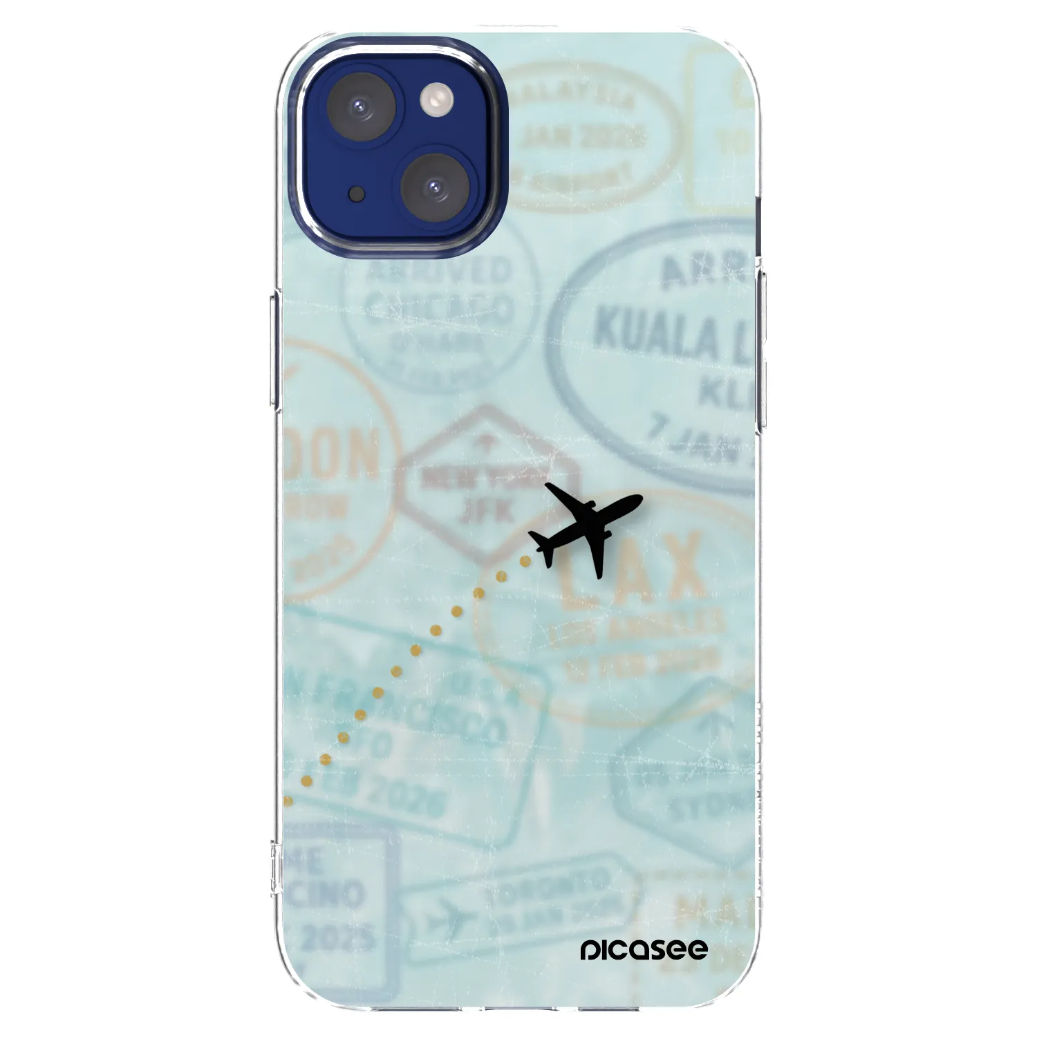 Picasee silikonový průhledný obal pro Apple iPhone 14 Plus - FLIGHT PATH