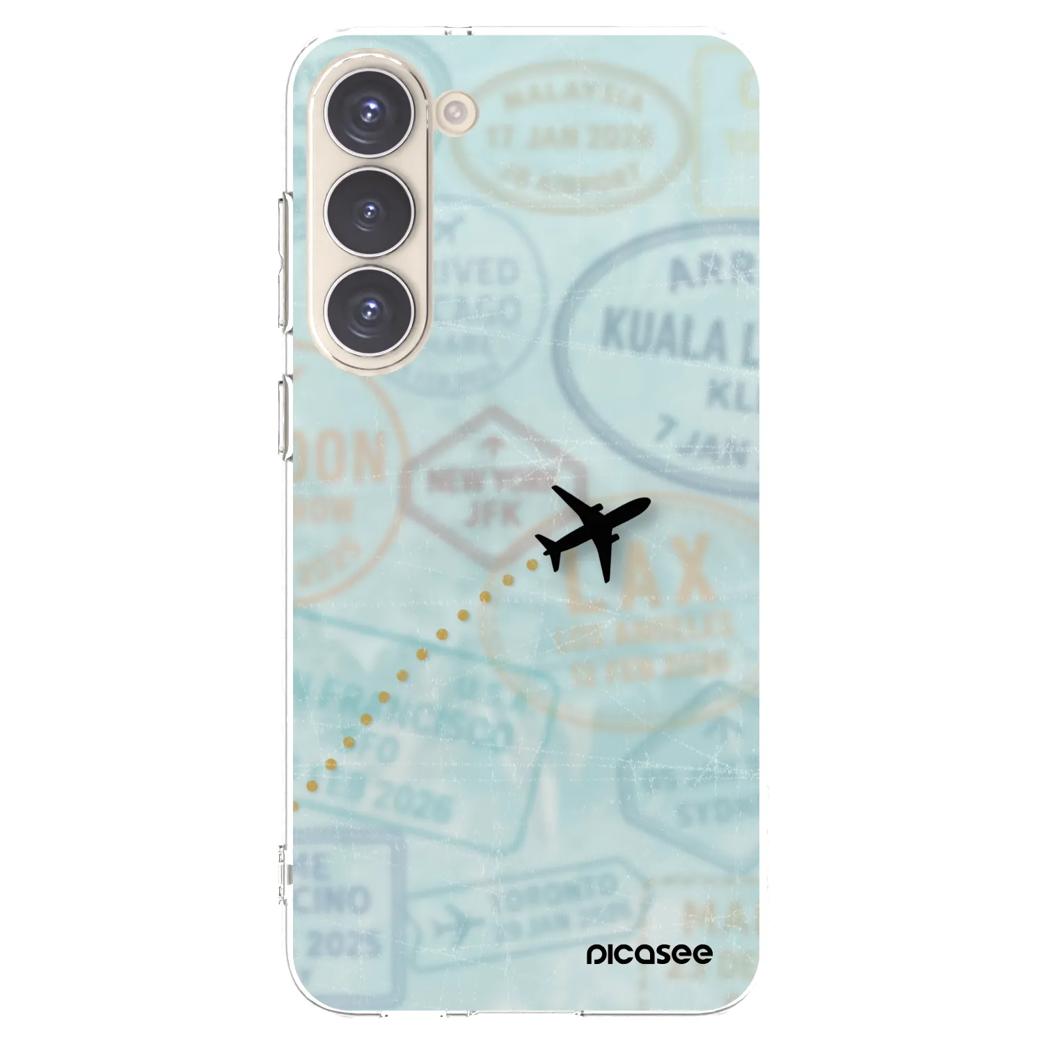 Picasee silikonový průhledný obal pro Samsung Galaxy S23+ 5G - FLIGHT PATH