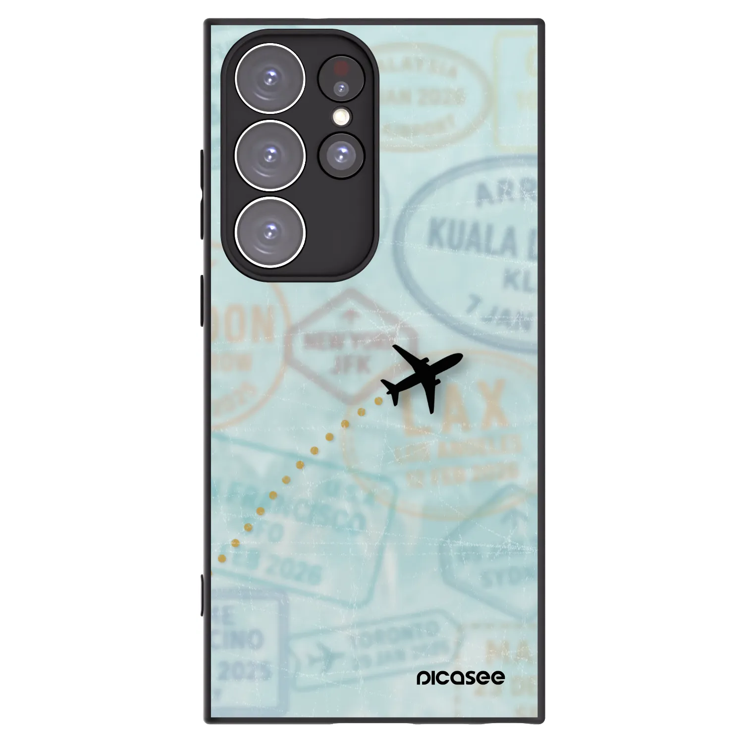 Picasee silikonový černý obal pro Samsung Galaxy S23 Ultra 5G - FLIGHT PATH