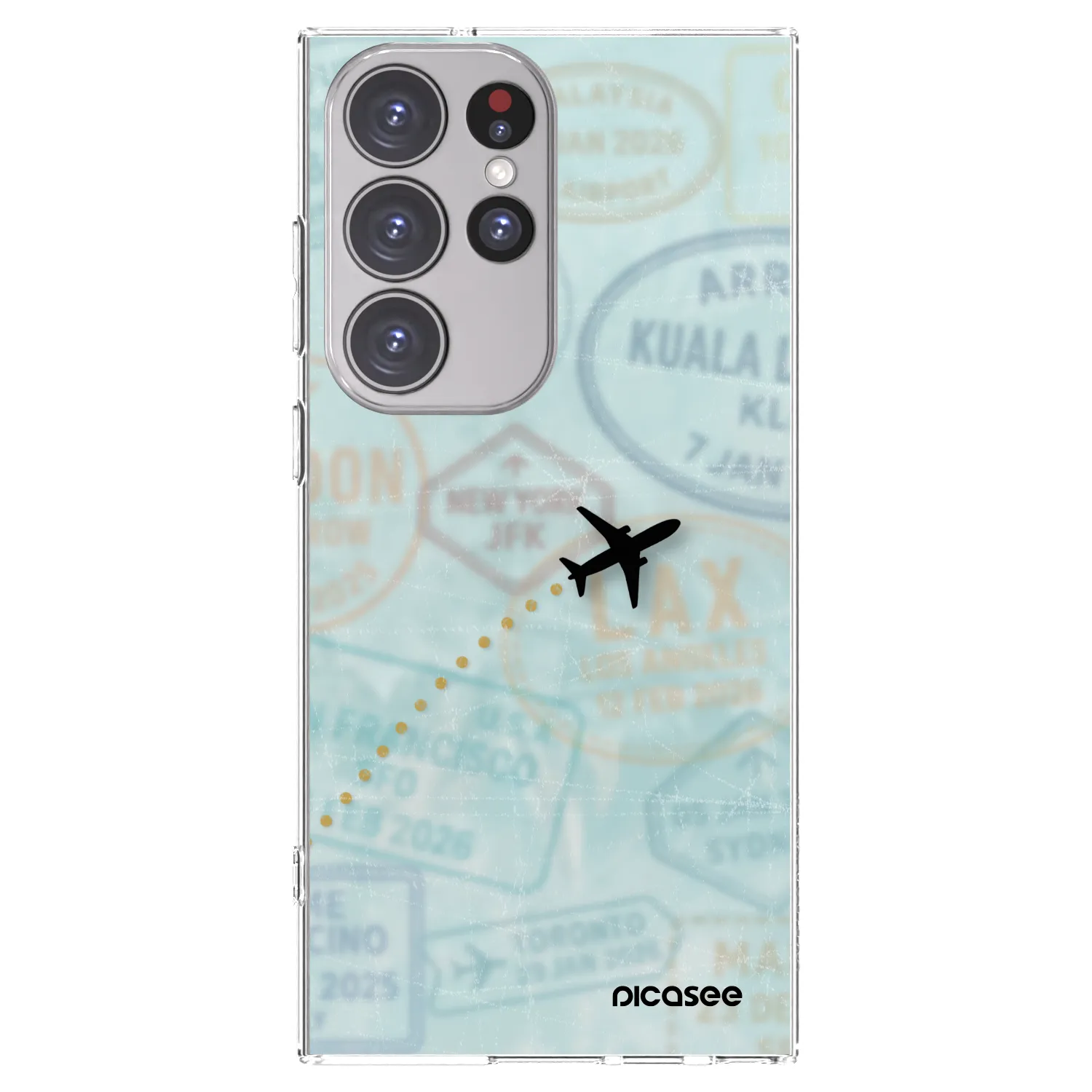 Picasee silikonový průhledný obal pro Samsung Galaxy S23 Ultra 5G - FLIGHT PATH